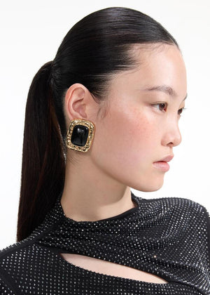 SP VIP PRICE Mottled Gold Black Earrings