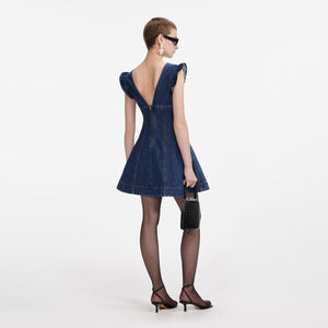 SP VIP PRICE Denim Flared Mini Dress
