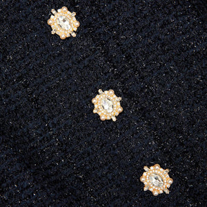 SP VIP PRICE Navy Boucle Sleeveless Mini Dress