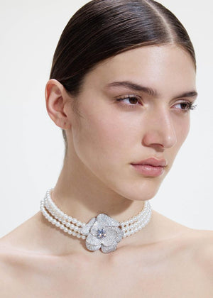 SP VIP PRICE Crystal Flower Pearl Choker