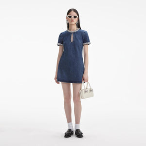 SELF PORTRAIT SS24 Embellished Denim Mini Dress