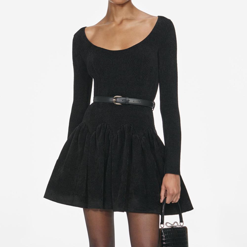 SP VIP PRICE Black Chenille Knit Dress