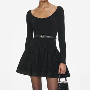 SP VIP PRICE Black Chenille Knit Dress