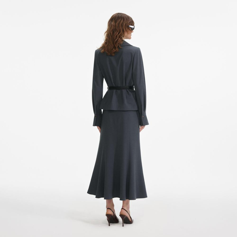 SP VIP PRICE Grey Twill Midi Dress