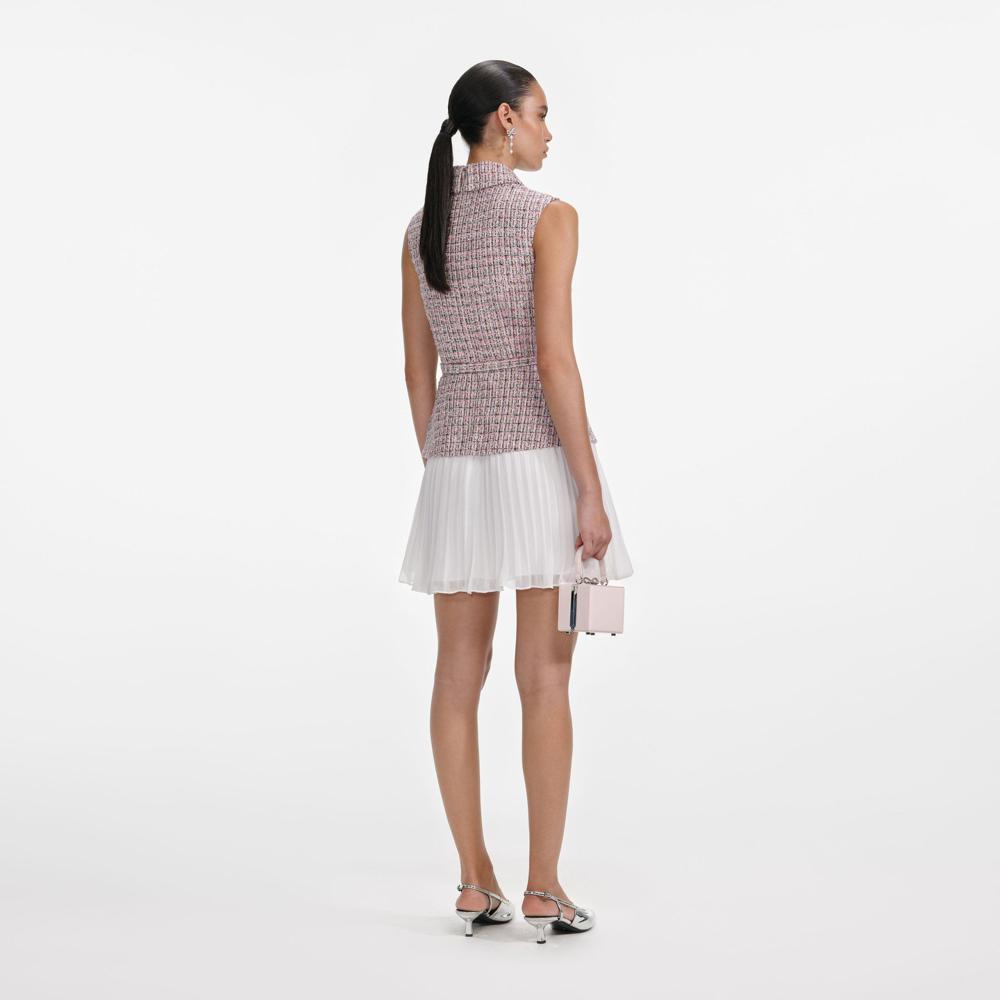 SP VIP PRICE Pink Boucle Chiffon Mini Dress