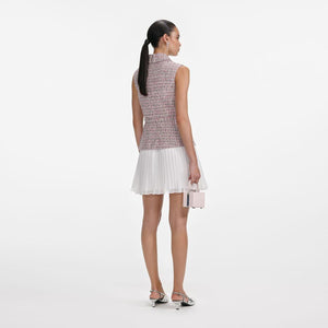 SP VIP PRICE Pink Boucle Chiffon Mini Dress