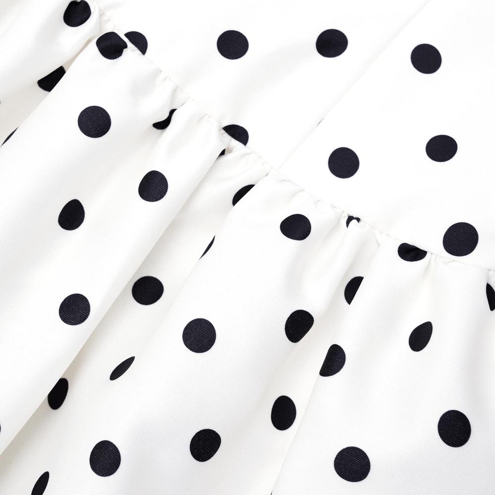 SELF PORTRAIT SS24 Cream Polka Dot Taffeta Midi Dress