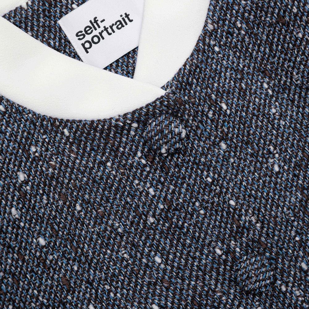 SELF PORTRAIT SS24 Blue Boucle Jacket