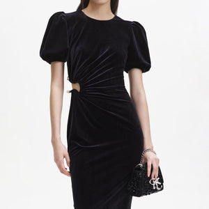 SELF PORTRAIT BLACK FRIDAY SALE Black Velvet Cut Out Midi Dress