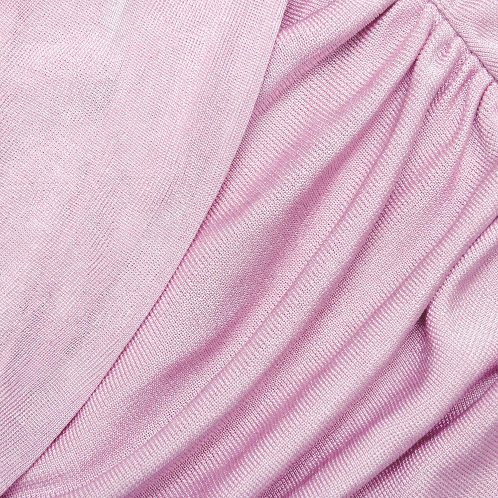 SP VIP PRICE Pink Cotton Draped Knit Midi Dress
