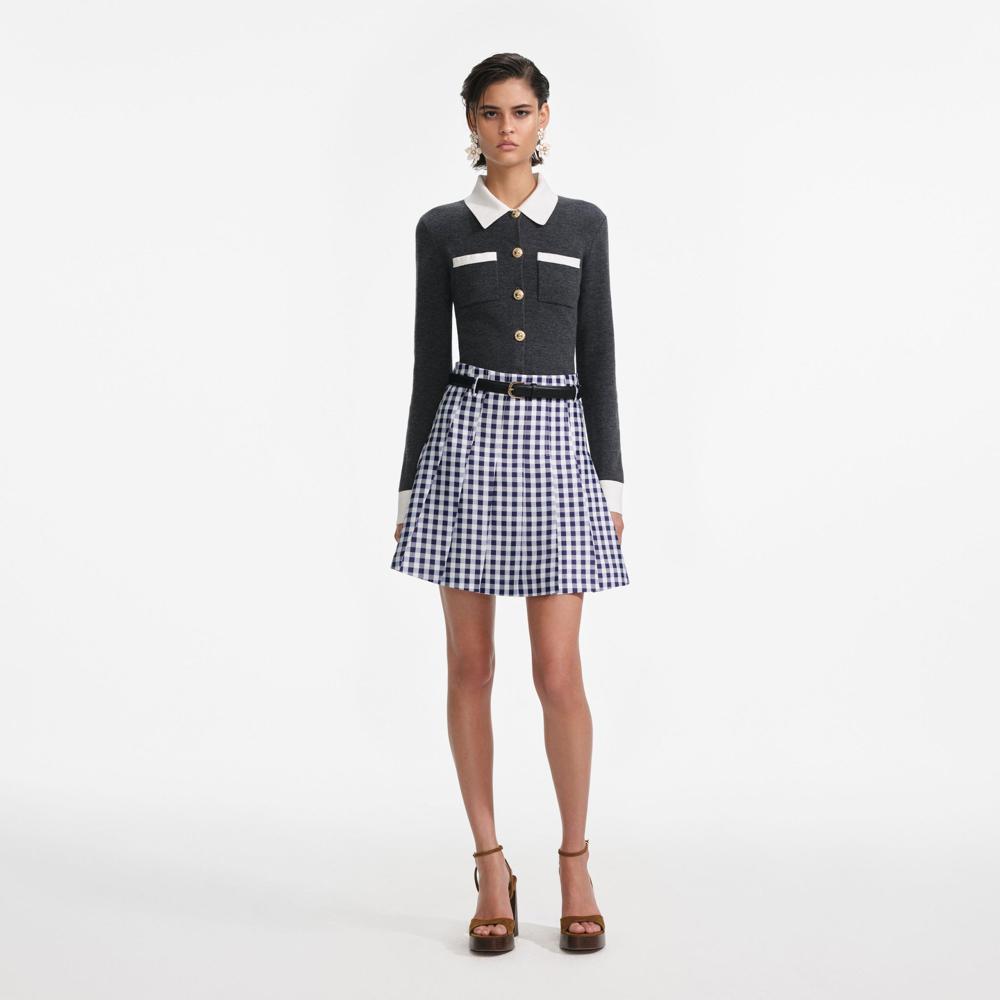 SP VIP PRICE Grey Contrast Collar Cardigan