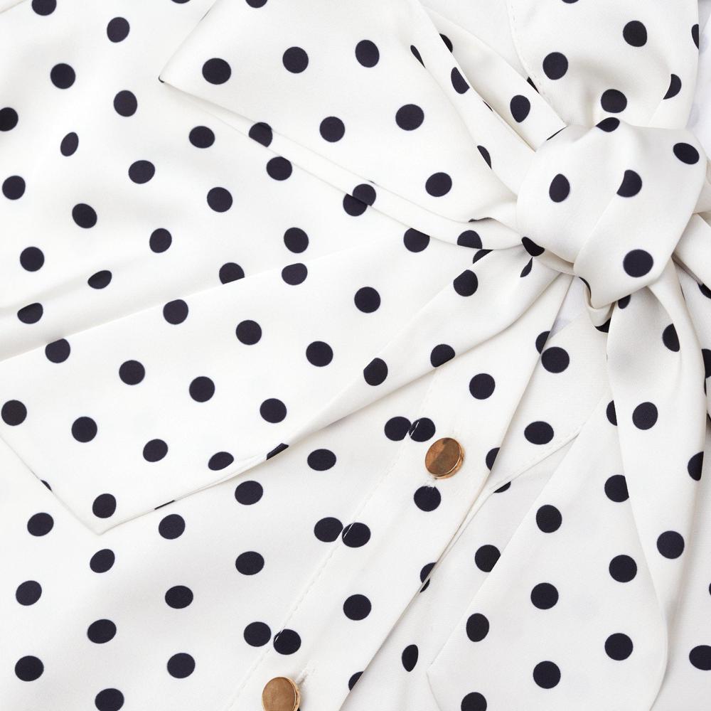 SELF PORTRAIT SS24 Cream Polka Dot Satin Blouse