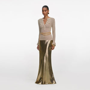 SP VIP PRICE Gold Lurex Ribbed Knit Top