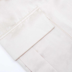 SELF PORTRAIT SS24 Cream Satin Cargo Trousers