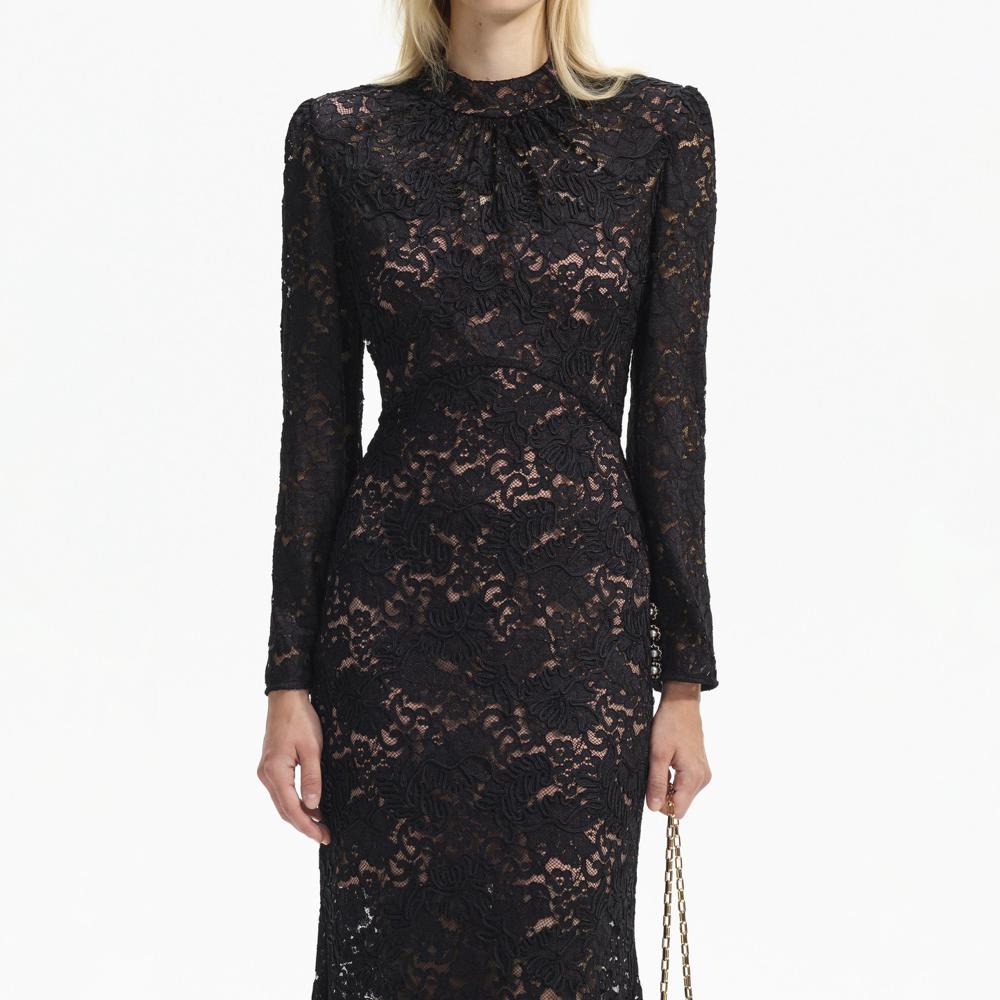 SELF PORTRAIT BLACK FRIDAY SALE Black Cord Lace Maxi Dress