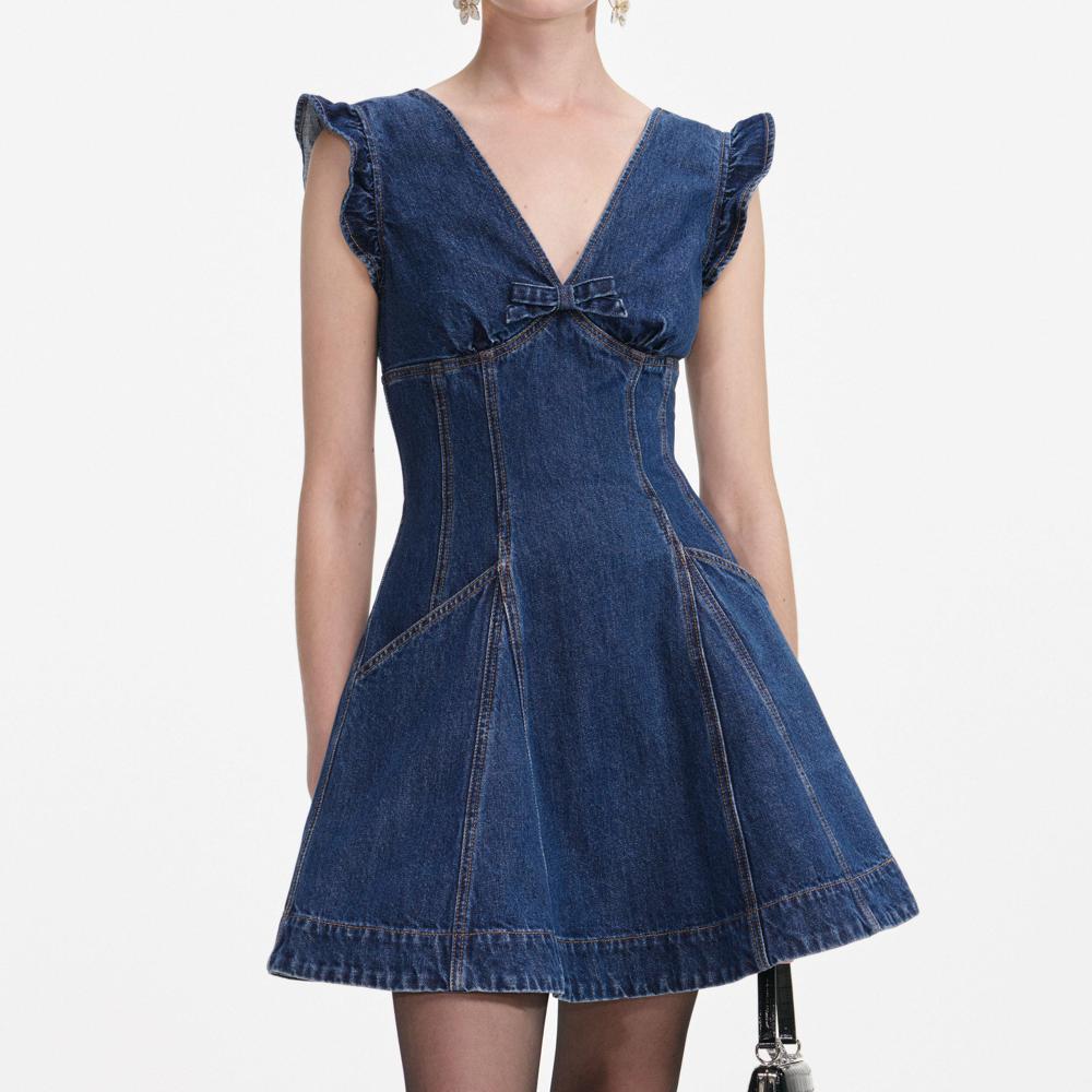 SP VIP PRICE Denim Flared Mini Dress