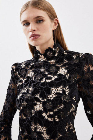 Karen Millen UK SALE Cutwork Velvet Mini Dress