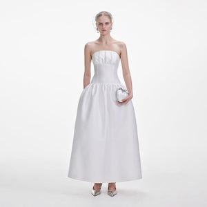 SELF PORTRAIT SS25 VIP PRICE White Taffeta Maxi Dress