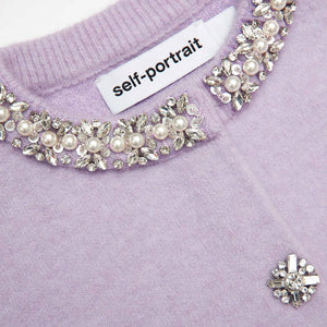 SP VIP PRICE Lilac Crystal Trim Cardigan