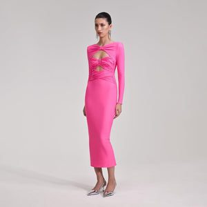 SELF PORTRAIT BLACK FRIDAY SALE Pink Jersey Midi Dress