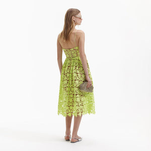 SELF PORTRAIT BLACK FRIDAY SALE Lime Azaelea Lace Midi Dress