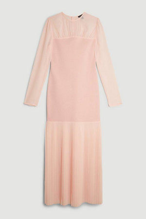 Karen Millen UK SALE Figure Form Woven Bandage Knit Mix Dress
