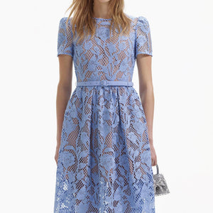 SELF PORTRAIT BLACK FRIDAY SALE Blue Lily Lace Midi Dress