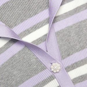 SP VIP PRICE Grey Stripe Rib Knit Top