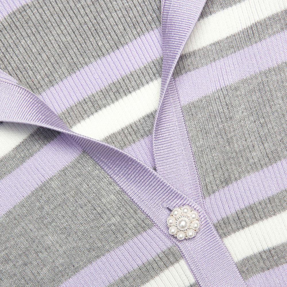 SP VIP PRICE Grey Stripe Rib Knit Top