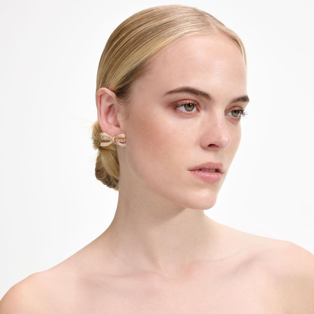 SP VIP PRICE Gold Crystal Bow Earrings