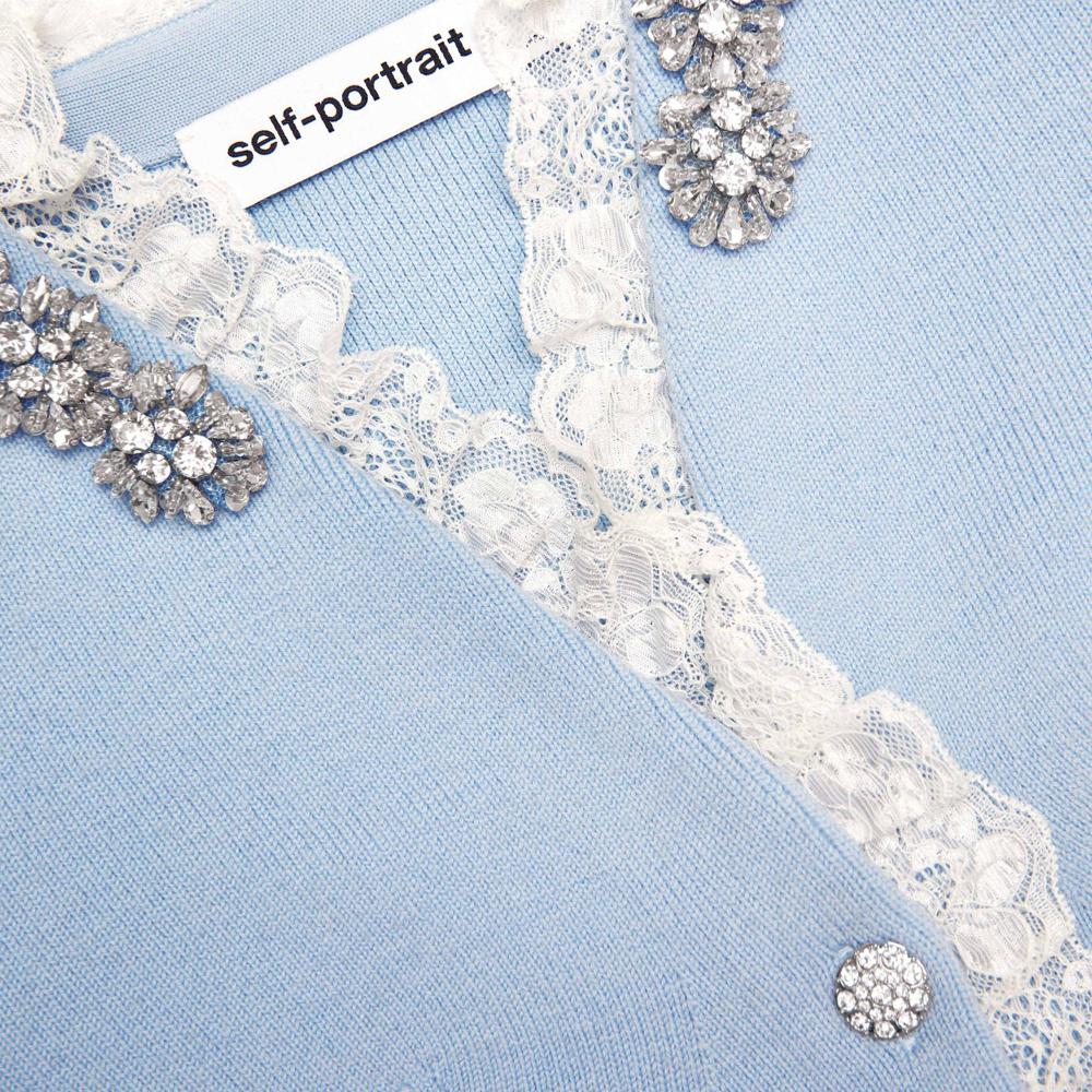 SP VIP PRICE Blue Crystal Trim Cardigan