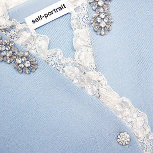 SP VIP PRICE Blue Crystal Trim Cardigan