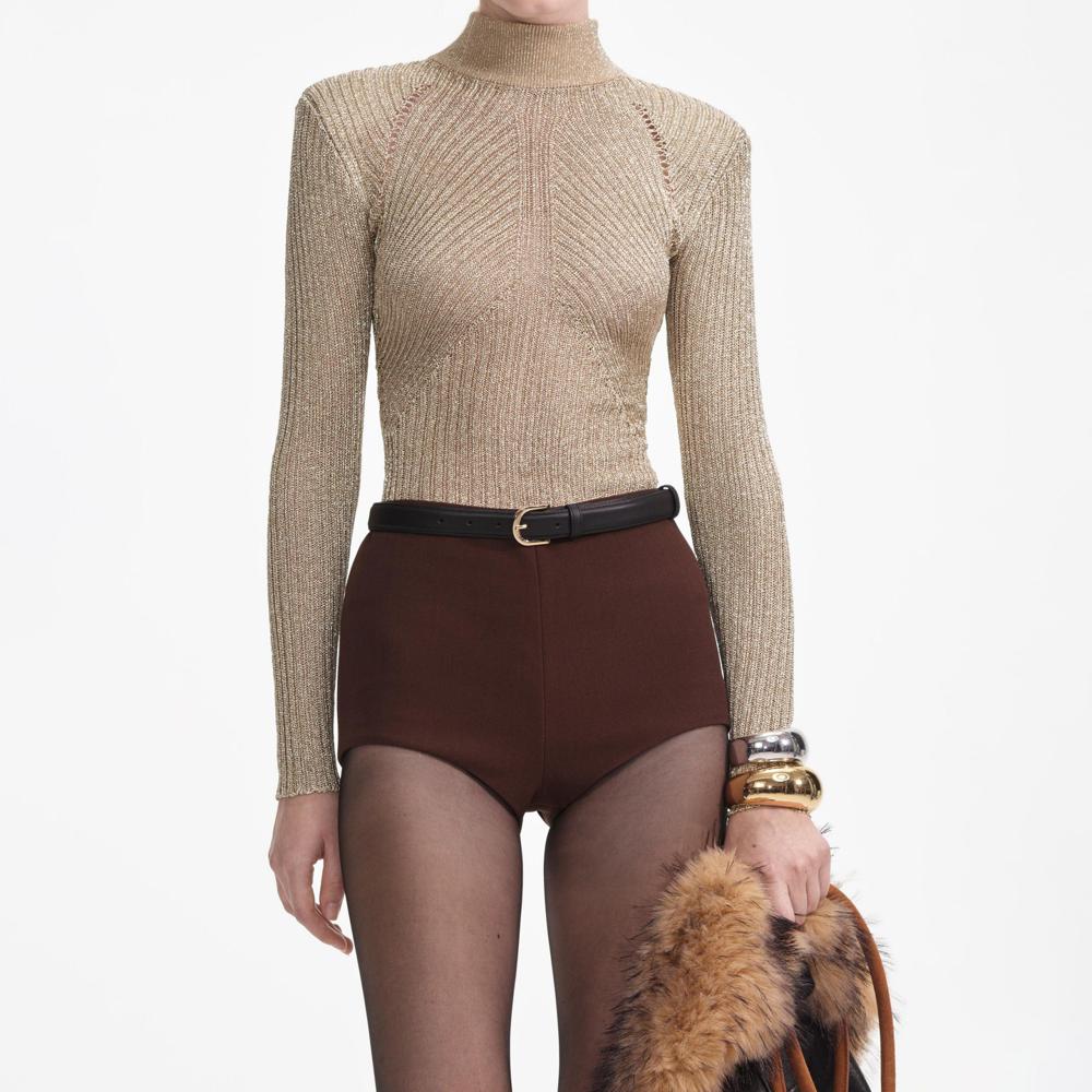 SP VIP PRICE Gold Lurex Knit Top