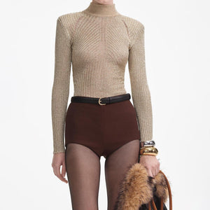 SP VIP PRICE Gold Lurex Knit Top
