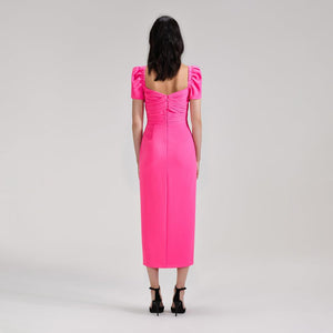 SELF PORTRAIT BLACK FRIDAY SALE Bright Pink Iris Midi Dress