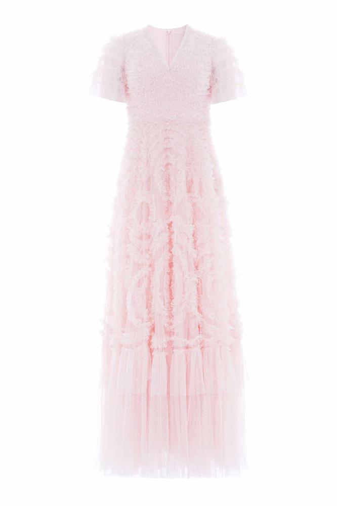 Needle & Thread CYBER SALE Verity Ruffle V-Neck Gown - pink