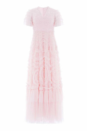 Needle & Thread CYBER SALE Verity Ruffle V-Neck Gown - pink