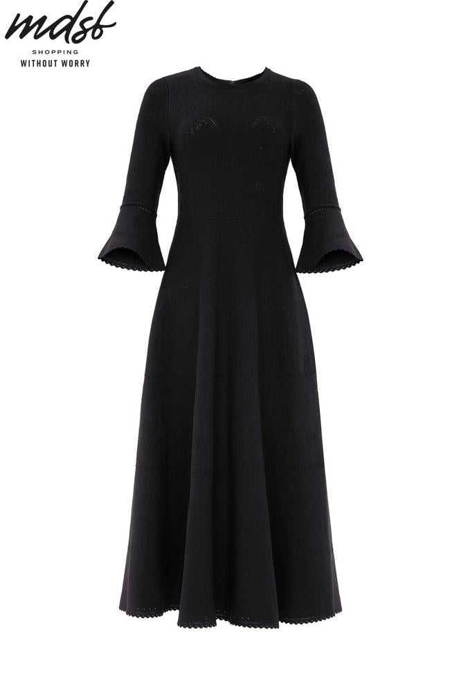 Needle & Thread CHRISTMAS SALE Pretty Pointelle Knit Ankle Gown - black