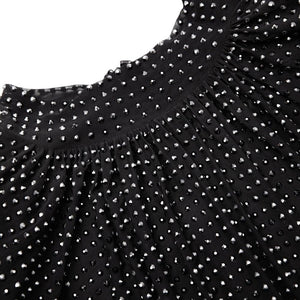 SELF PORTRAIT BLACK FRIDAY SALE Black Rhinestone Mesh Long Sleeve Midi Dress