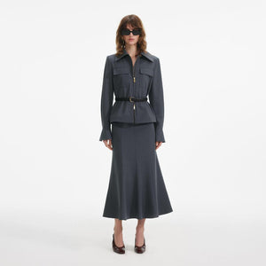 SP VIP PRICE Grey Twill Midi Dress