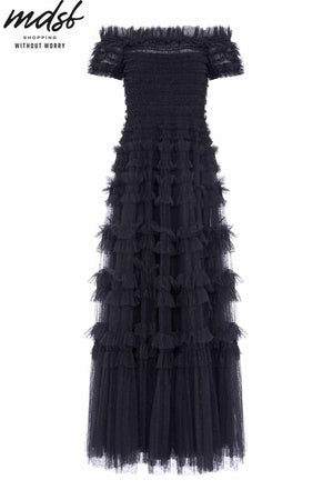 Needle & Thread CHRISTMAS SALE Lisette Ruffle Off Shoulder Gown - black