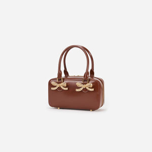 SELF PORTRAIT SS24 Brown Leather Mini Tote Bag