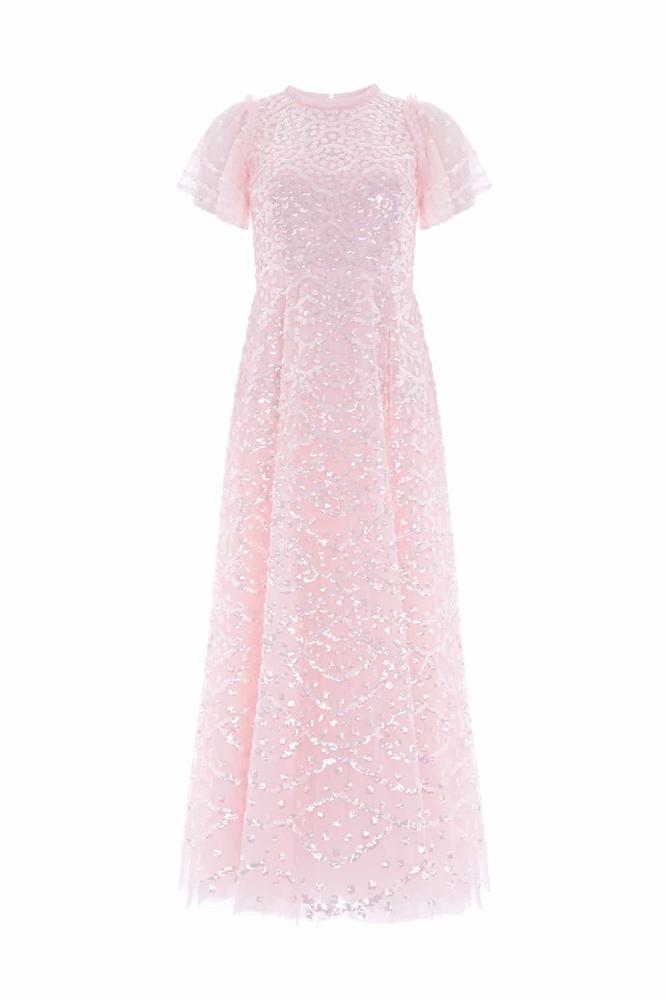 Needle & Thread CYBER SALE Deco Dot Gloss Ankle Gown - pink