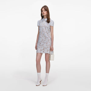 SP VIP PRICE Blue Guipure Lace Mini Dress