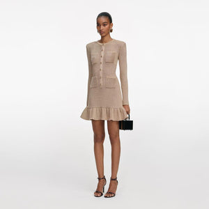 SP VIP PRICE Gold Lurex Knit Mini Dress