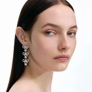 SP VIP PRICE Micro Bow Crystal Tiered Earrings