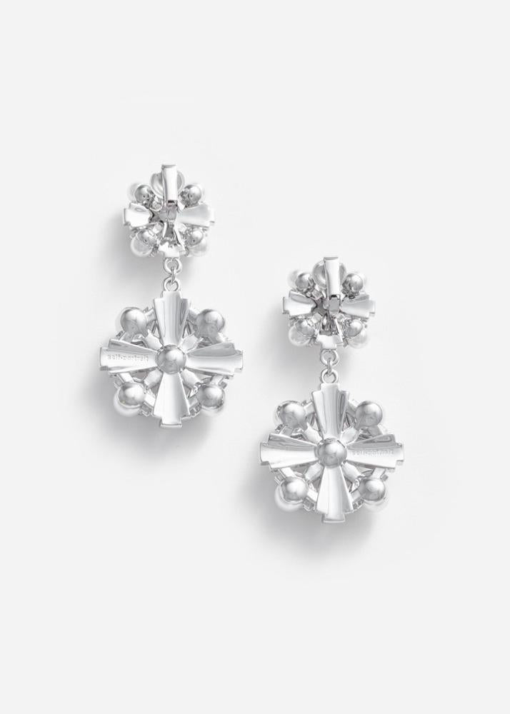 SP VIP PRICE Silver Encrusted Tiered Earrings