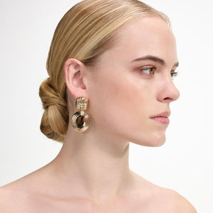 SP VIP PRICE Gold Knot Tiered Amber Earrings