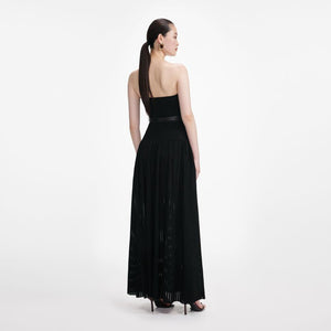 SP VIP PRICE Black Bandeau Knit Maxi Dress