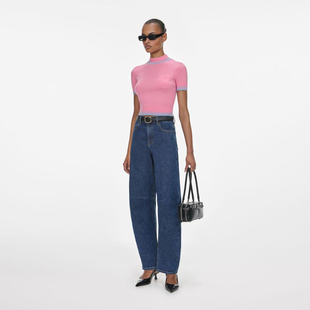 SP VIP PRICE Pink Contrast Stripe Knit Top